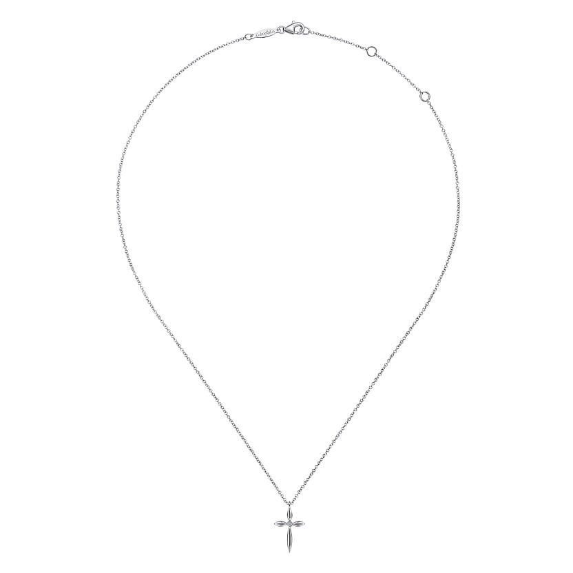 Sterling Silver Diamond Cross Pendant Necklace