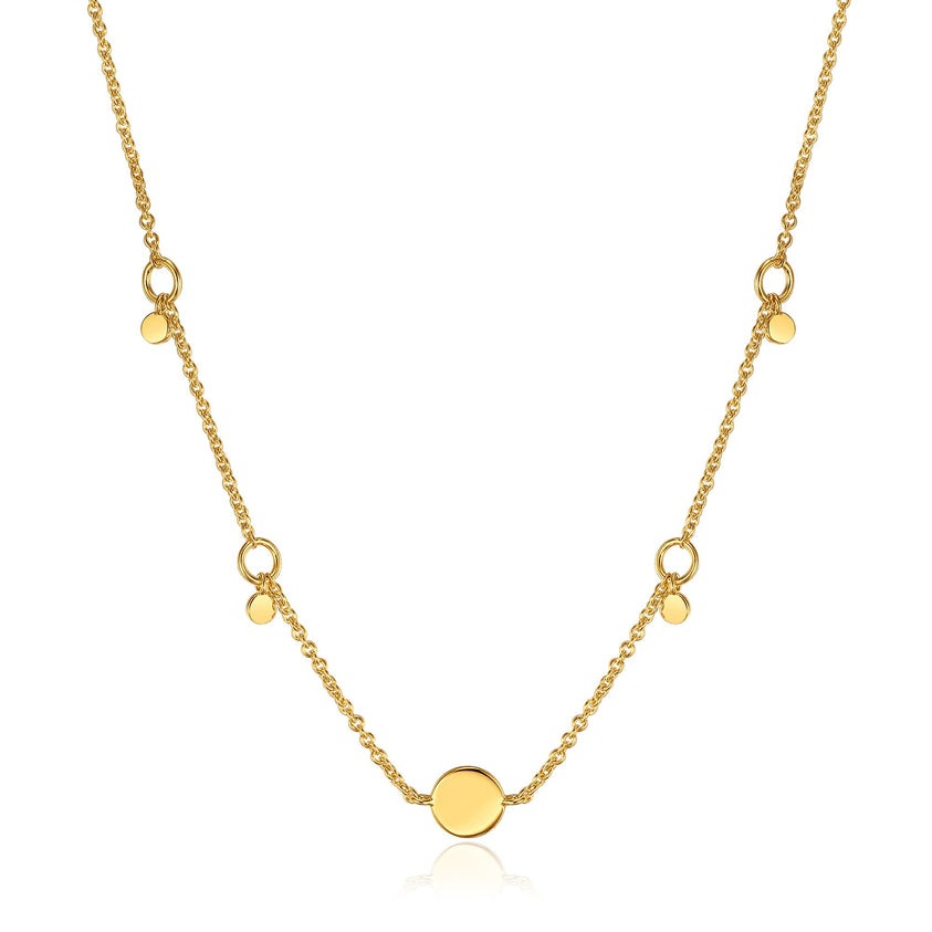 Geometry Drop Discs Necklace, Gold-plate l ANIA HAIE