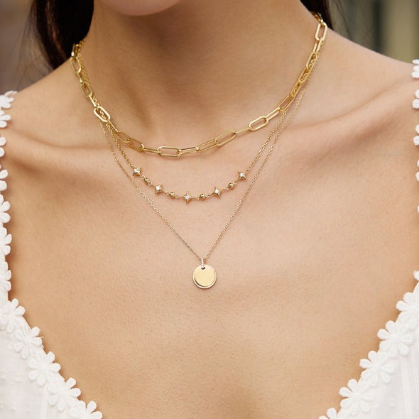 ANIA HAIE Sparkling Star Station Necklace, Gold-plate