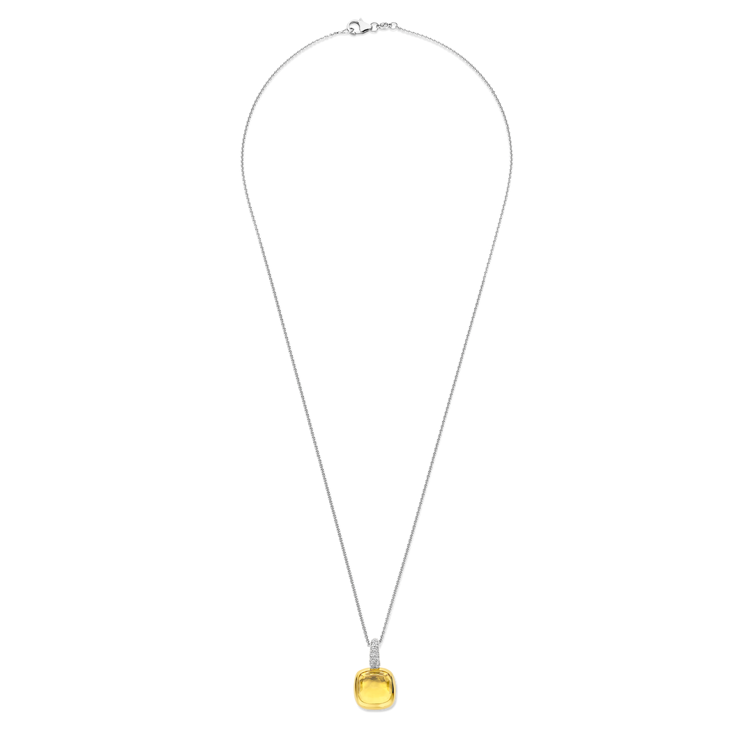 TI SENTO 6829DY Silver and Gold-plate Pendant Necklace l 17.70 inches