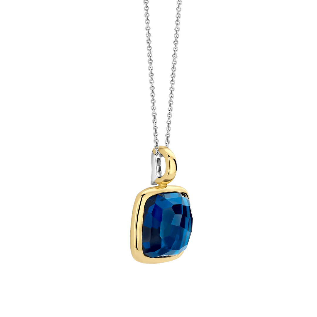 TI SENTO 6836DB Silver and Gold-plate Cushion Pendant Necklace l 17.70 inches