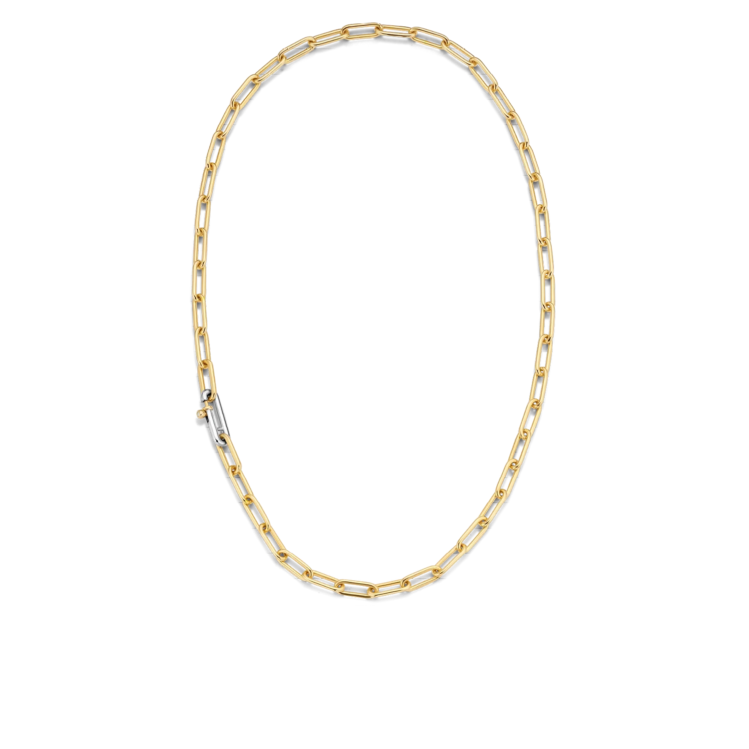 TI SENTO 3947SY Silver, Gold-plate Link Chain Necklace l 18 3/4 inches