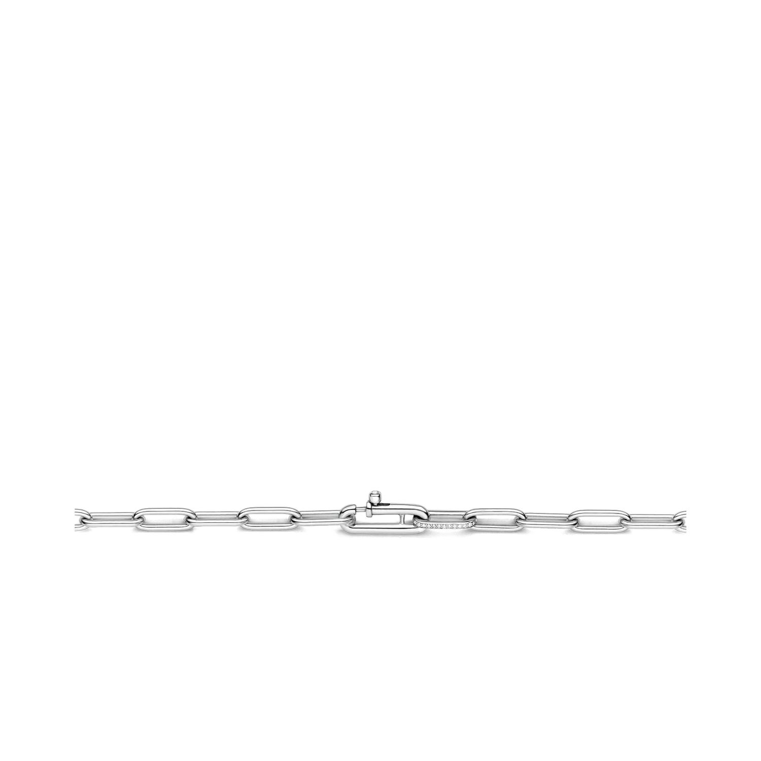 TI SENTO 3947ZI Sterling Silver Oval Link Chain Necklace l 18 3/4 inches