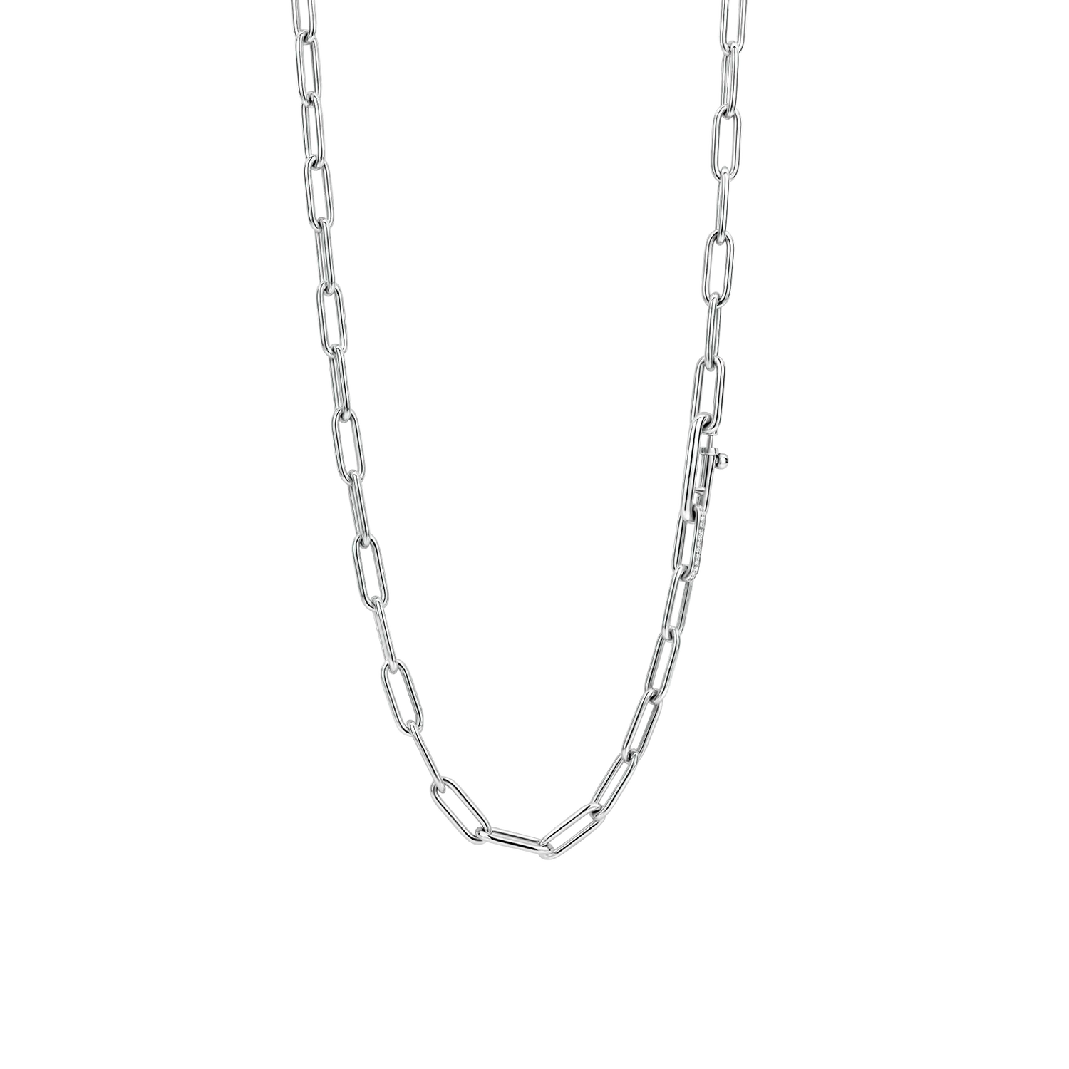 TI SENTO 3947ZI Sterling Silver Oval Link Chain Necklace l 18 3/4 inches