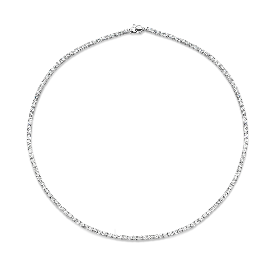 TI SENTO 3992ZI Silver Zirconia Tennis Necklace l 16 9/10 inches