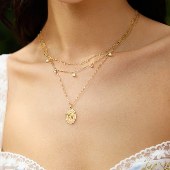 ANIA HAIE Kyoto Opal Station Necklace, Gold-plate