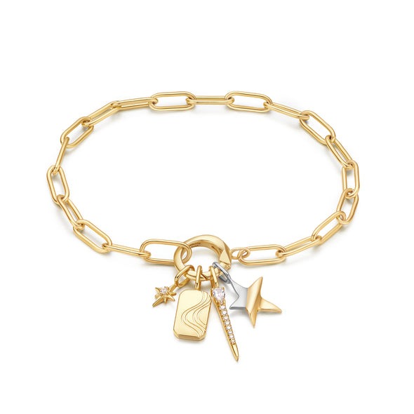 ANIA HAIE Gold Link Charm Chain Connector Bracelet, Gold-plate l 7 1/4 inches