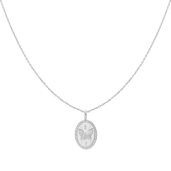 ANIA HAIE Silver Butterfly Pendant Necklace l 19 inches