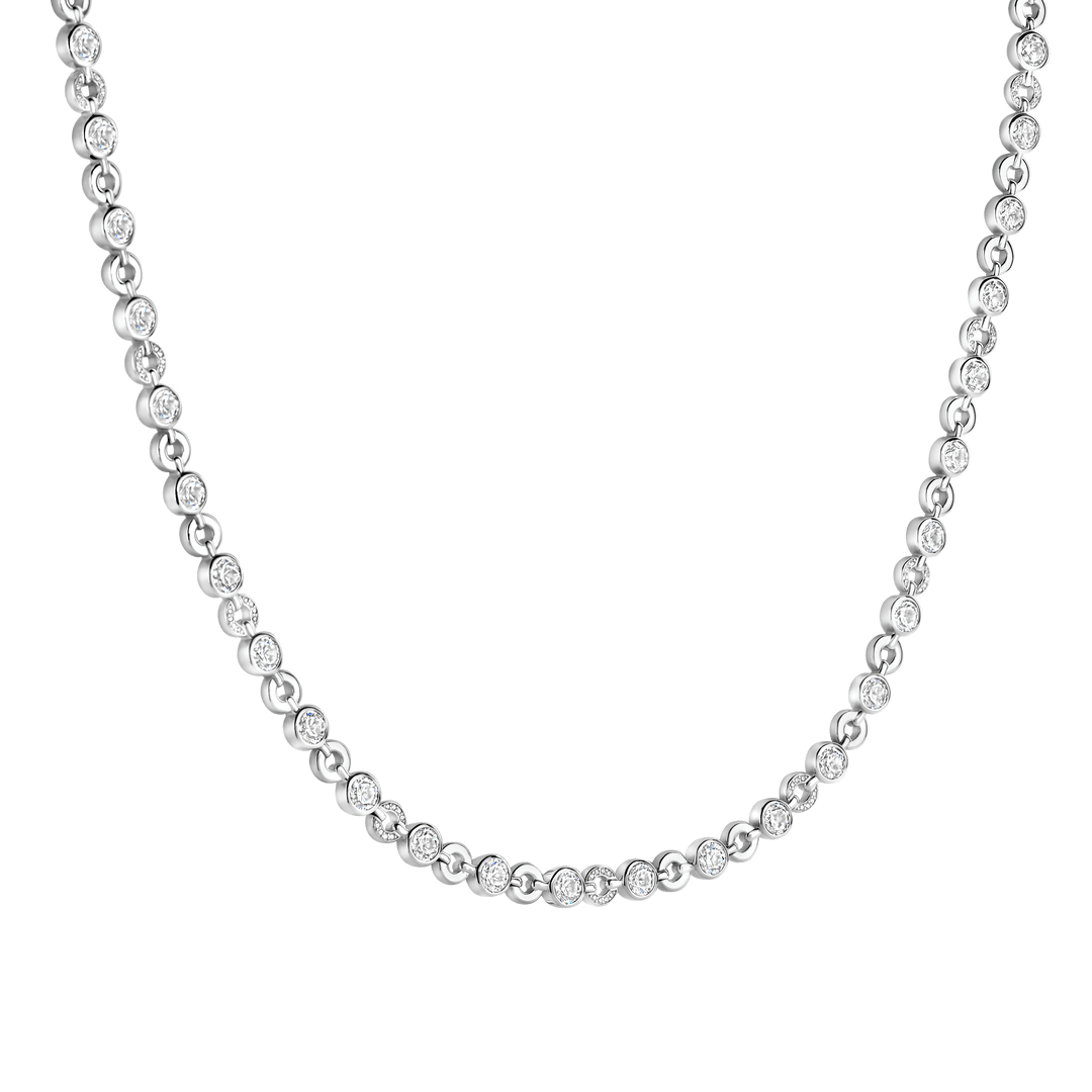 TI SENTO 34090ZI/44 Sterling Silver Bezel-set Zirconium Necklace l 17 1/3 inches