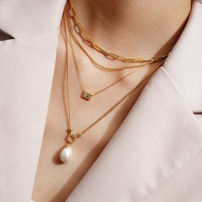 ANIA HAIE Sterling Silver, Gold-plate Paperclip Chain Necklace l 17 inches