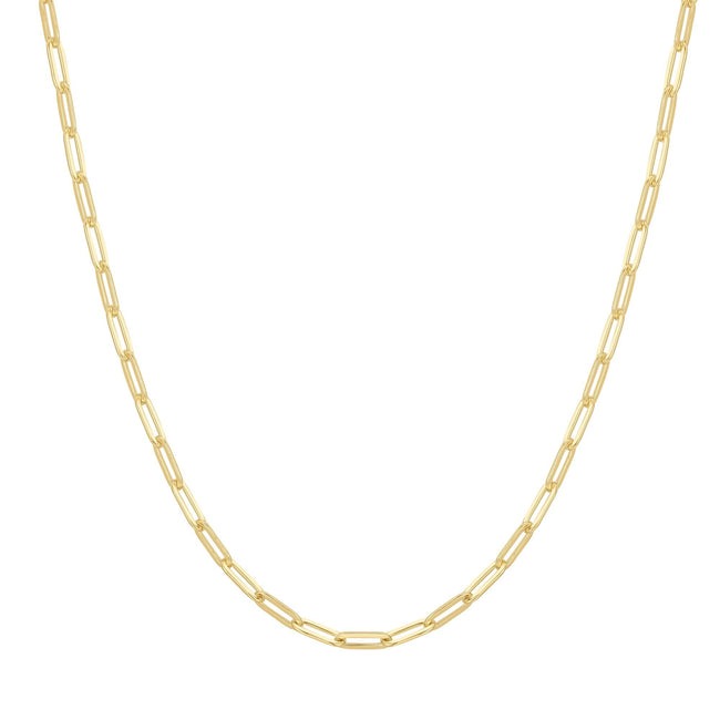 ANIA HAIE Sterling Silver, Gold-plate Paperclip Chain Necklace l 17 inches