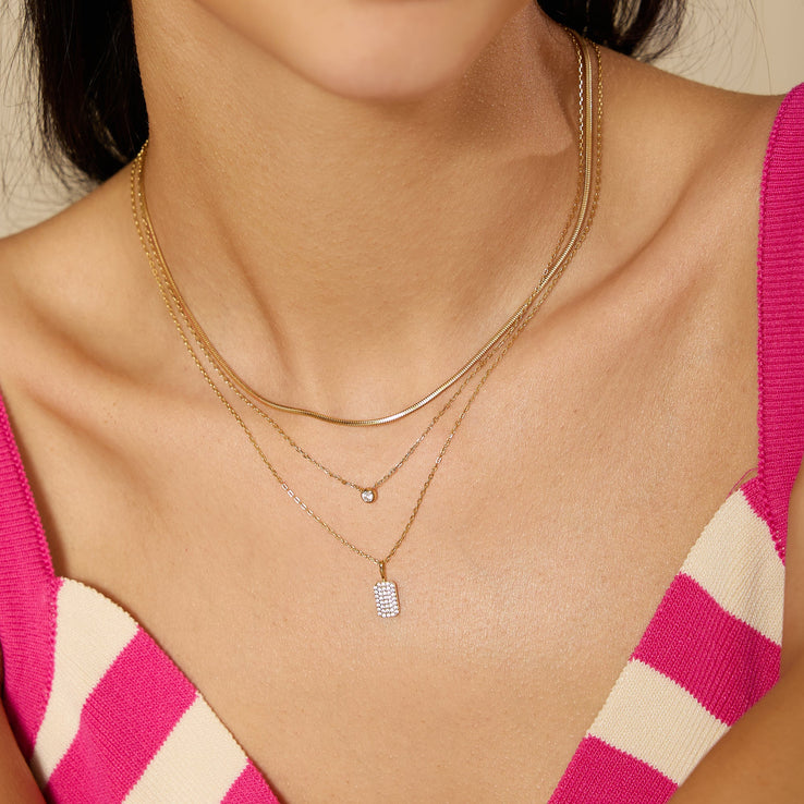 ANIA HAIE Sterling Silver Pave Tag Pendant Necklace