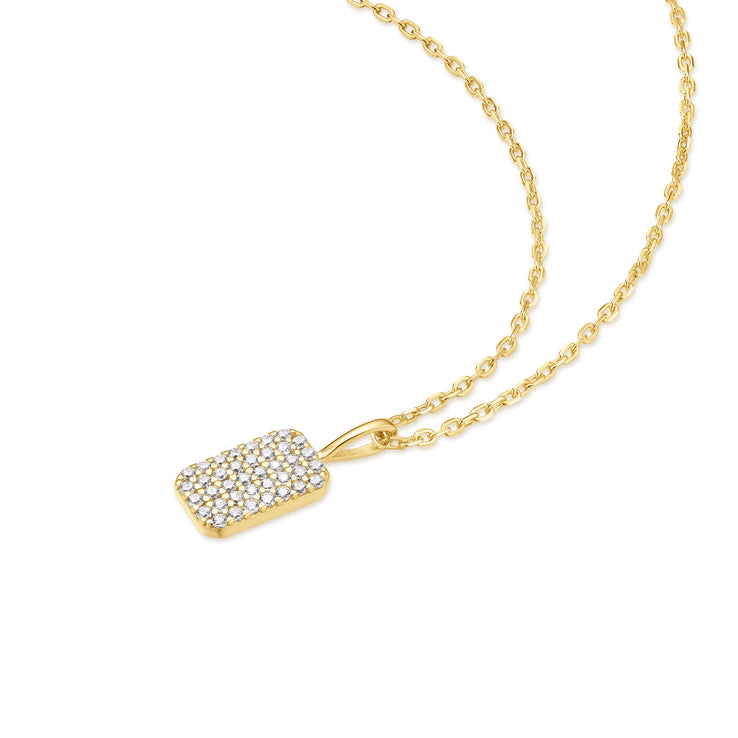 ANIA HAIE Sterling Silver Pave Tag Pendant Necklace