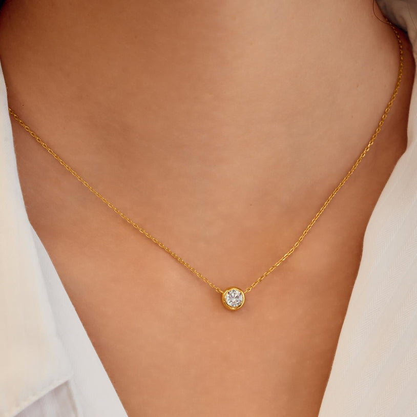 ANIA HAIE Sterling Silver, Gold-plate Just You Solitaire Pendant Necklace