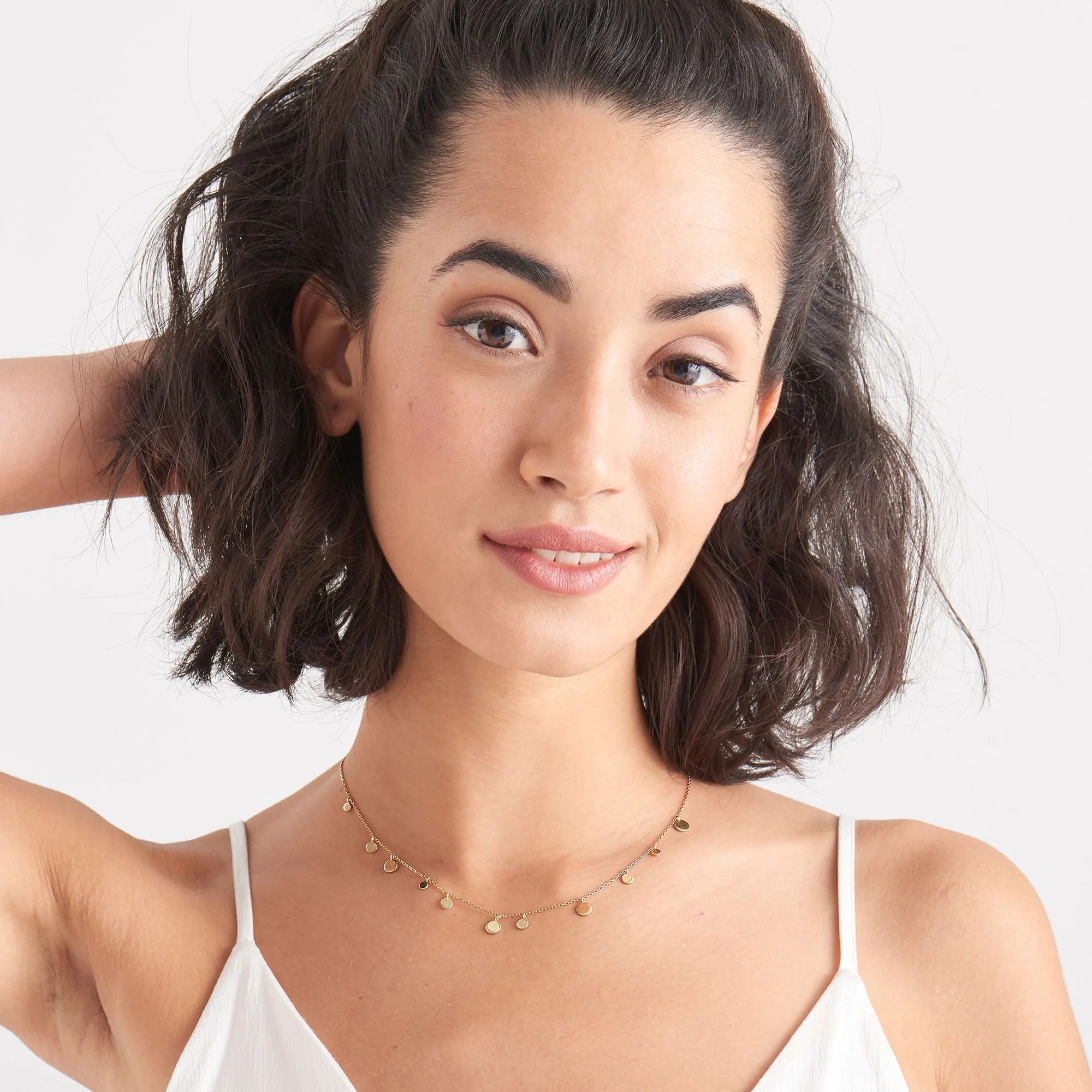 ANIA HAIE Sterling Silver Geometry Mixed Discs Necklace, Gold-Plated