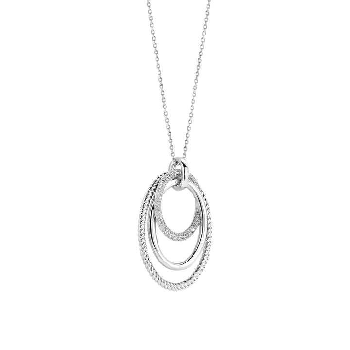 TI SENTO Sterling Silver Layered Structure Necklace l 15 3/4 inches