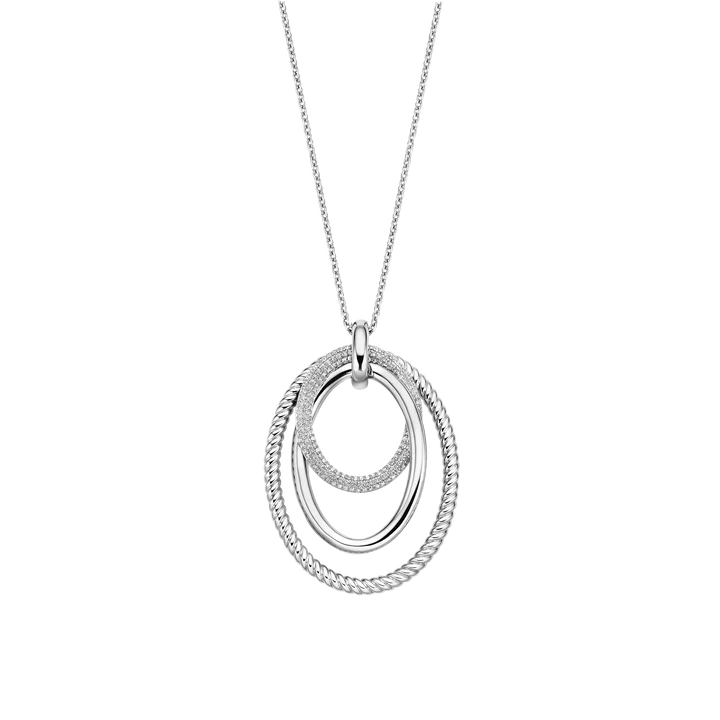 TI SENTO Sterling Silver Layered Structure Necklace l 15 3/4 inches