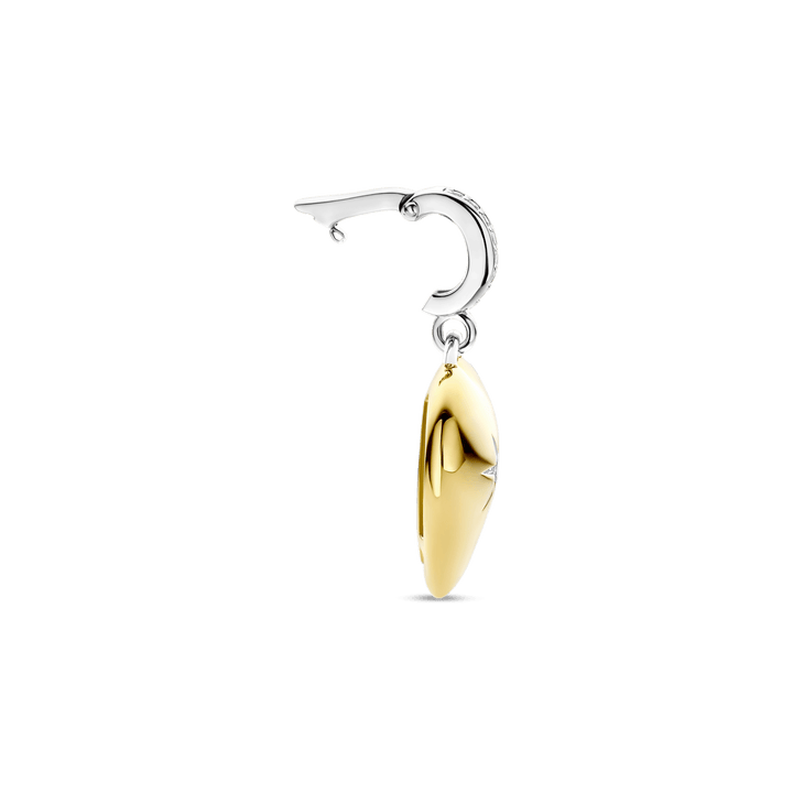 TI SENTO Sterling Silver and 18k Gold Vermeil Zirconia Heart Pendant Necklace l 17 3/4 inches