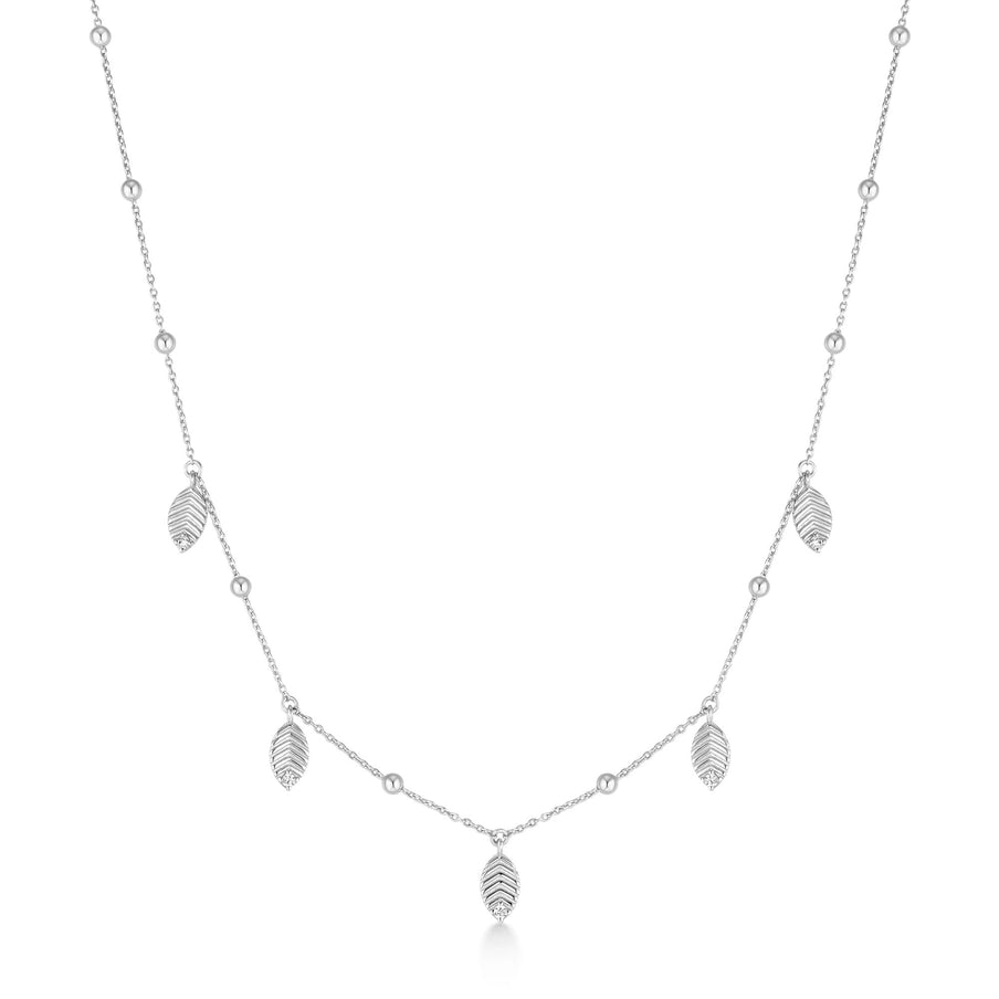 ANIA HAIE Silver Leaf Station Necklace l 18,89 inches