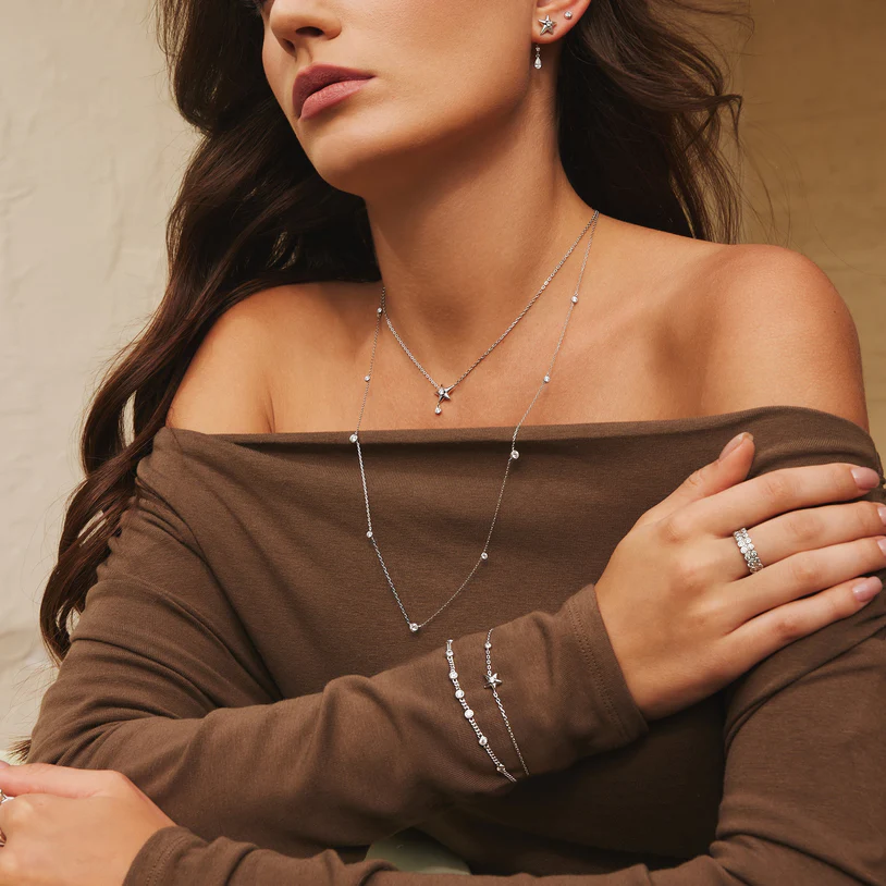 ANIA HAIE Sterling Silver Sparkling Drop Necklace
