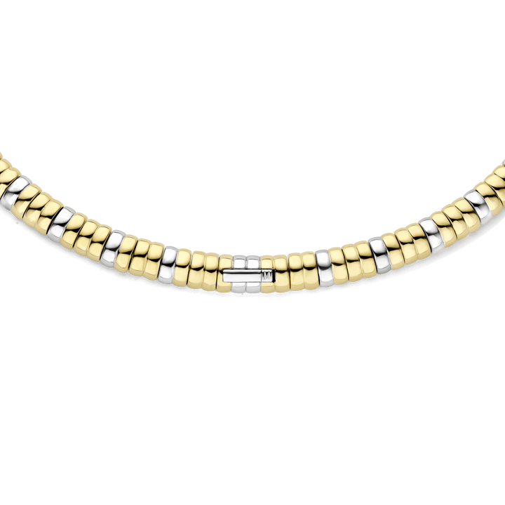 TI SENTO Sterling Silver, Gold-plate Zirconia Collar Necklace l 17 1/3 inches
