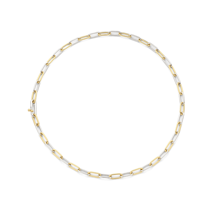 Sterling Silver and Gold Vermeil Closed Forever Chain Necklace l 18.90 inches