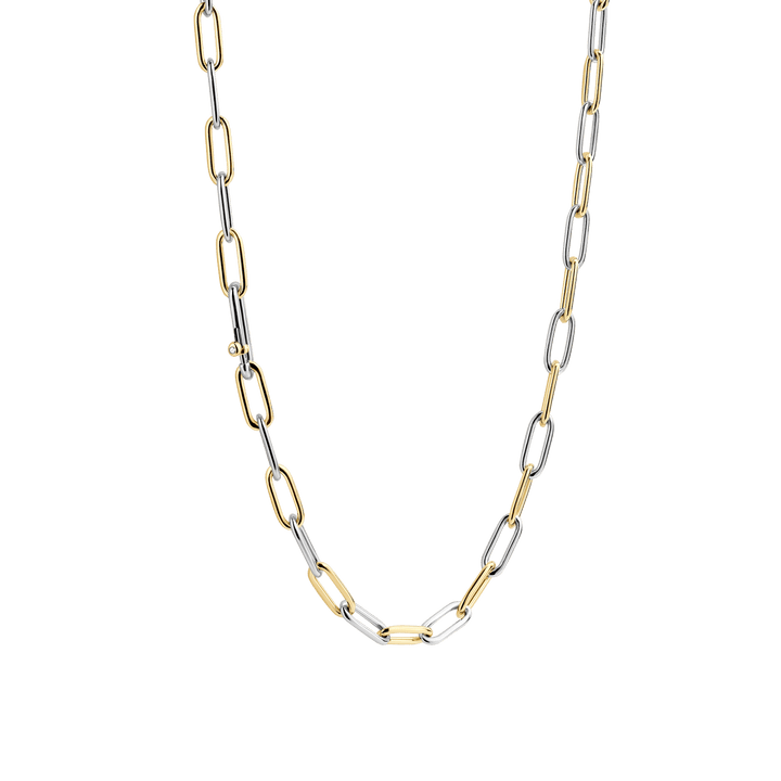 Sterling Silver and Gold Vermeil Closed Forever Chain Necklace l 18.90 inches