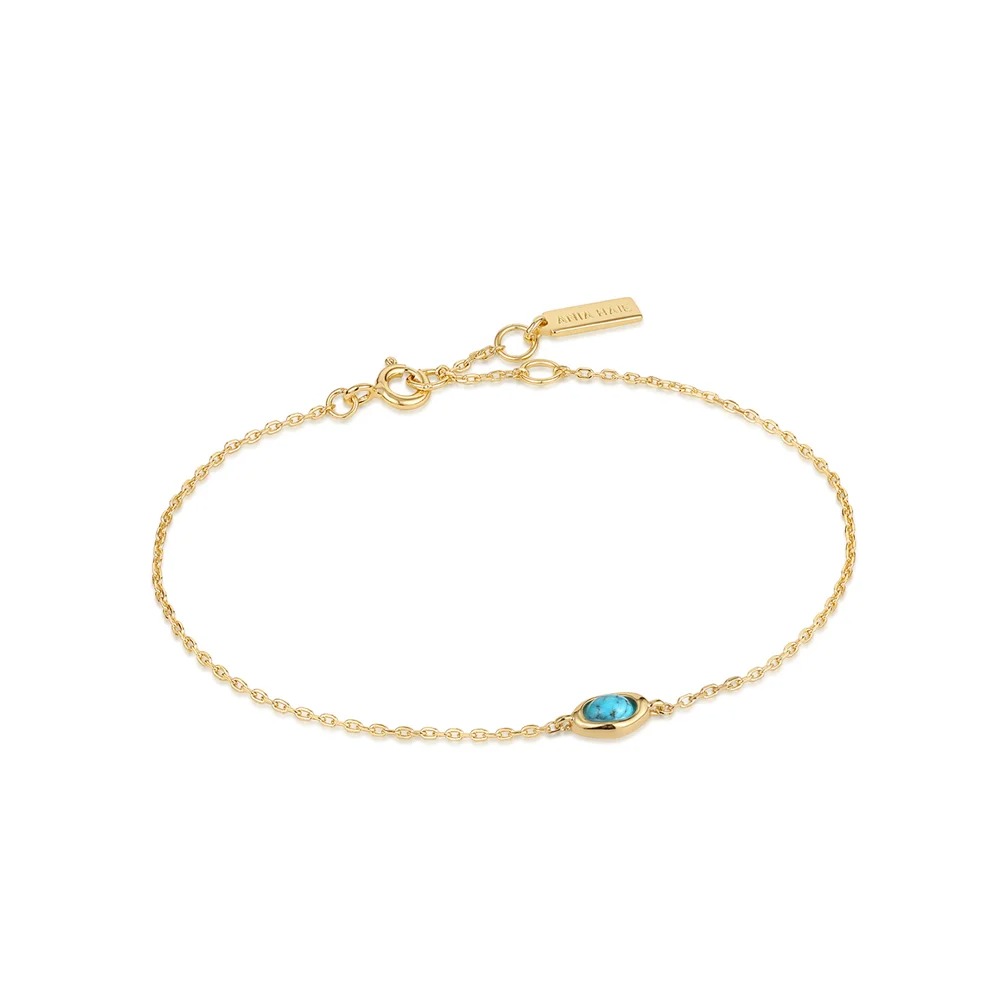 ANIA HAIE Turquoise Wave Bracelet, Gold-Plated