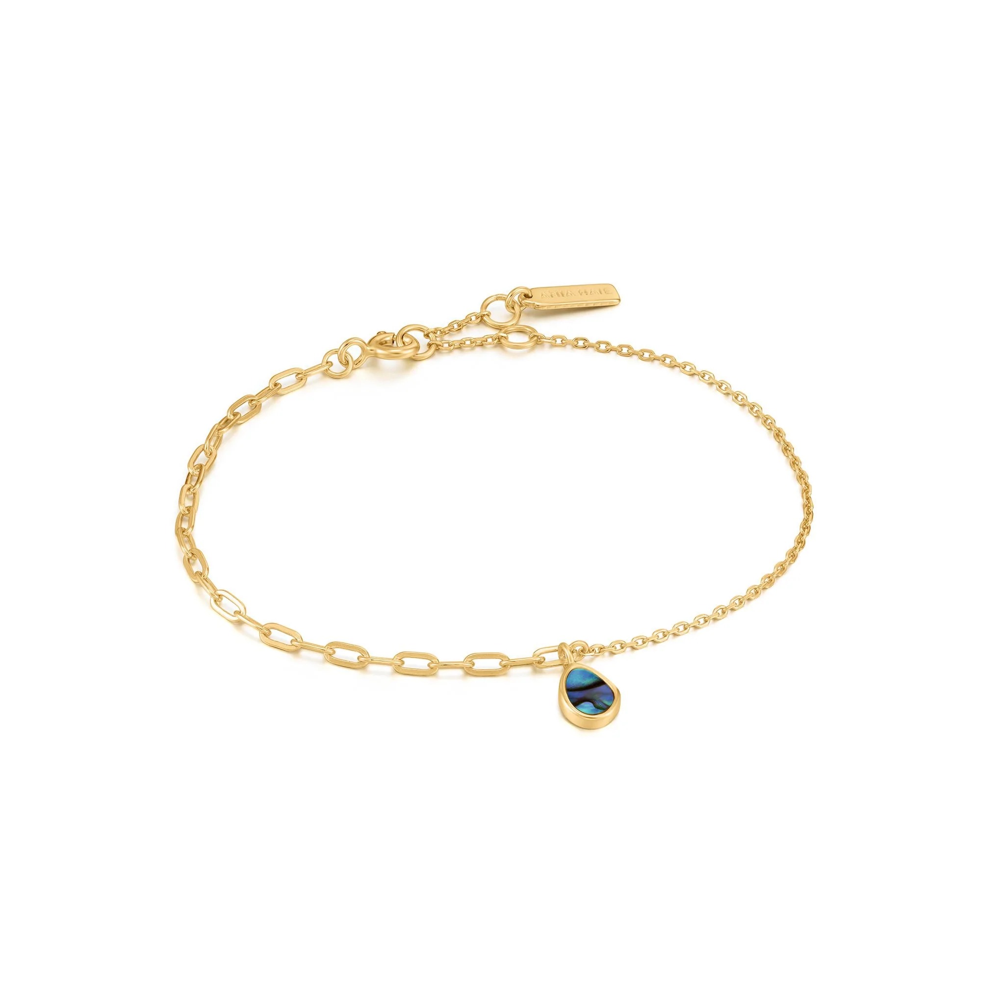 ANIA HAIE Tidal Abalone Mixed Link Bracelet, Gold-Plated