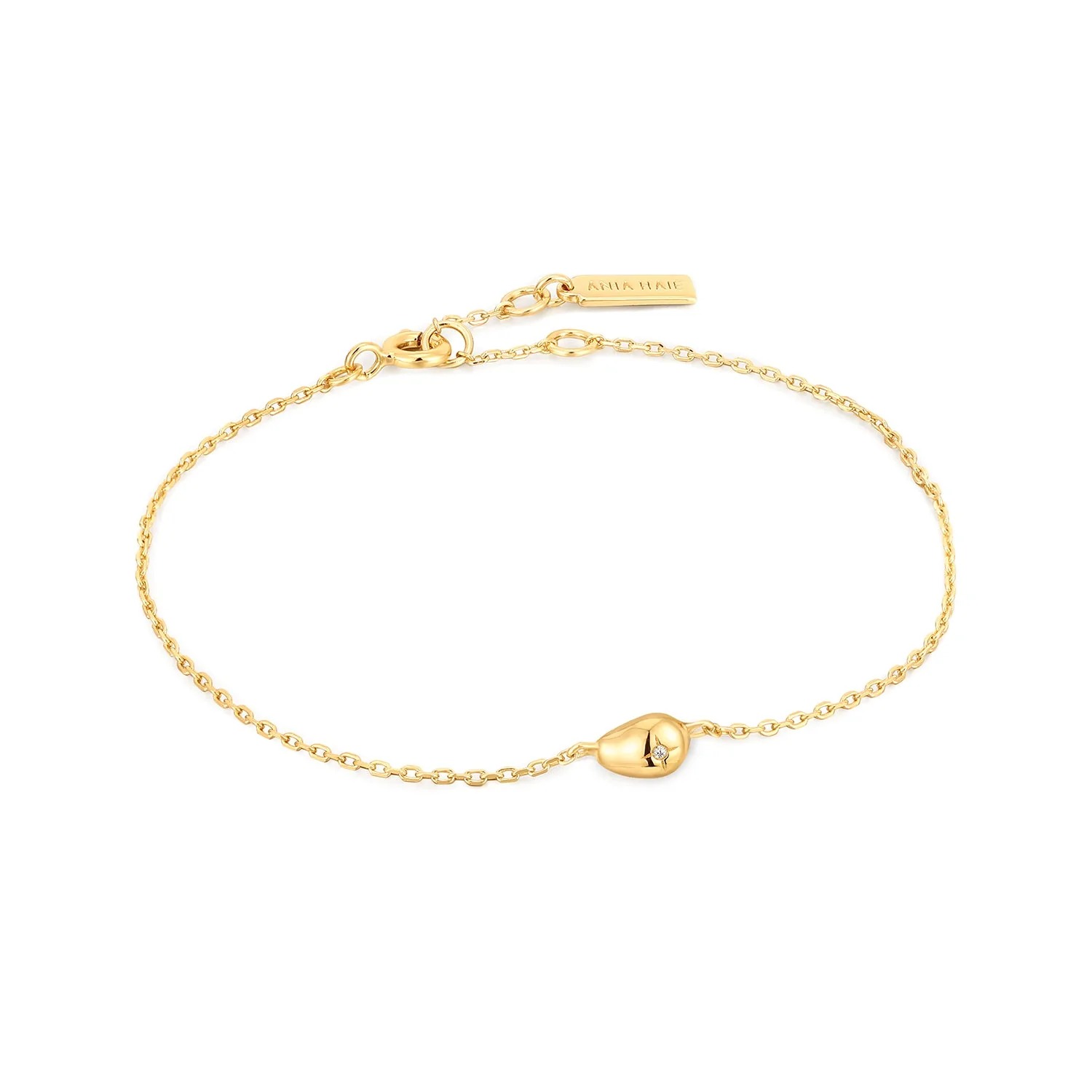 ANIA HAIE Pebble Sparkle Chain Bracelet, Gold-plate