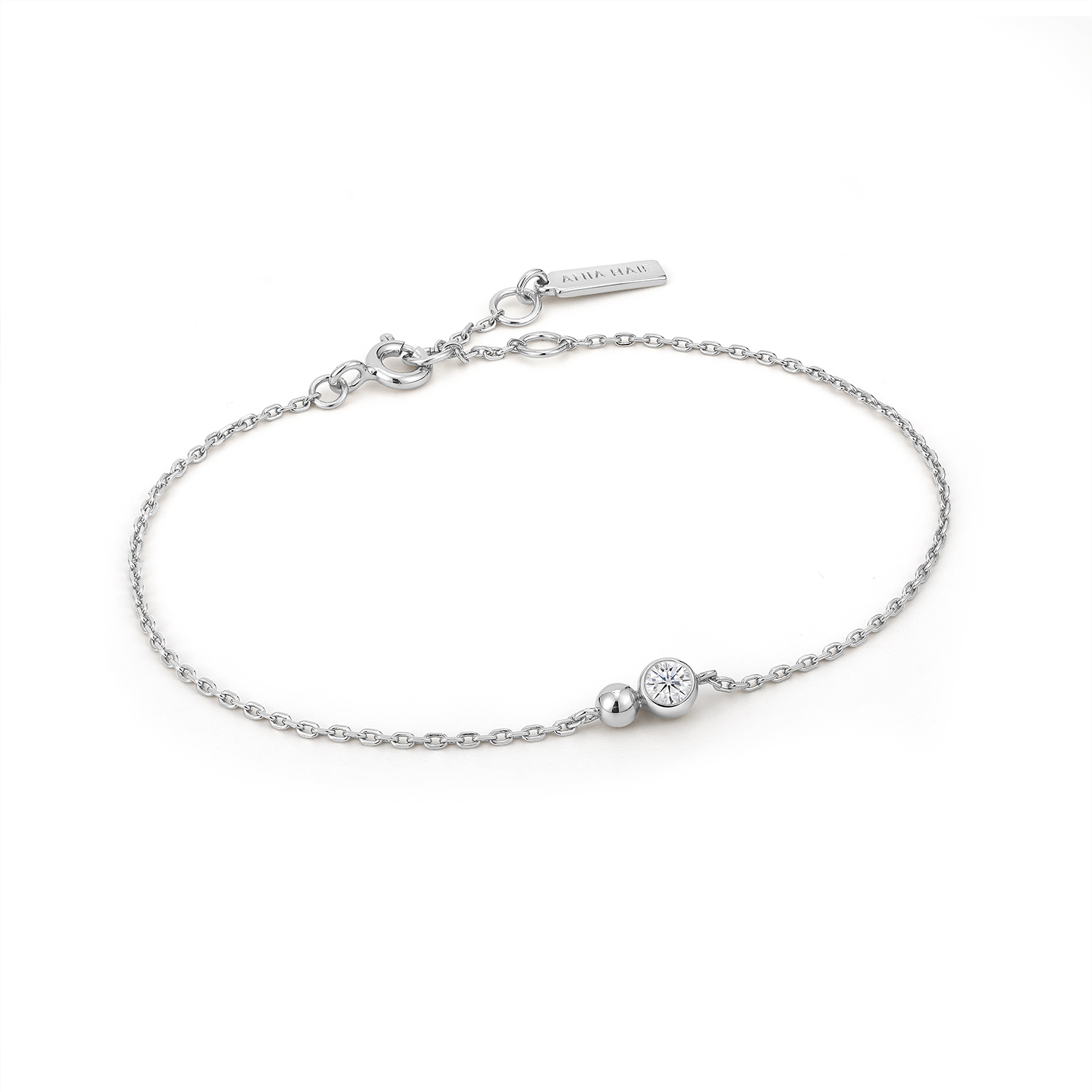 ANIA HAIE Silver Orb Sparkle Chain Bracelet