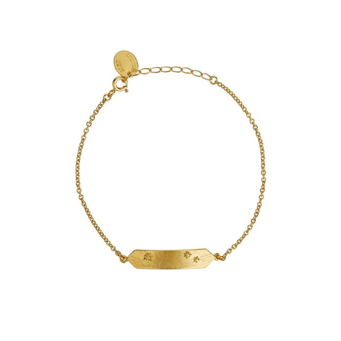 Alex Monroe Sail into the Sunset Engraved I-D Bracelet l Gold-Plated