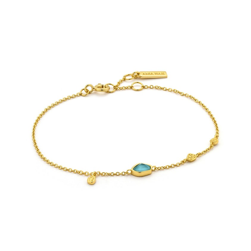 Turquoise Discs Bracelet, Gold-plate l ANIA HAIE
