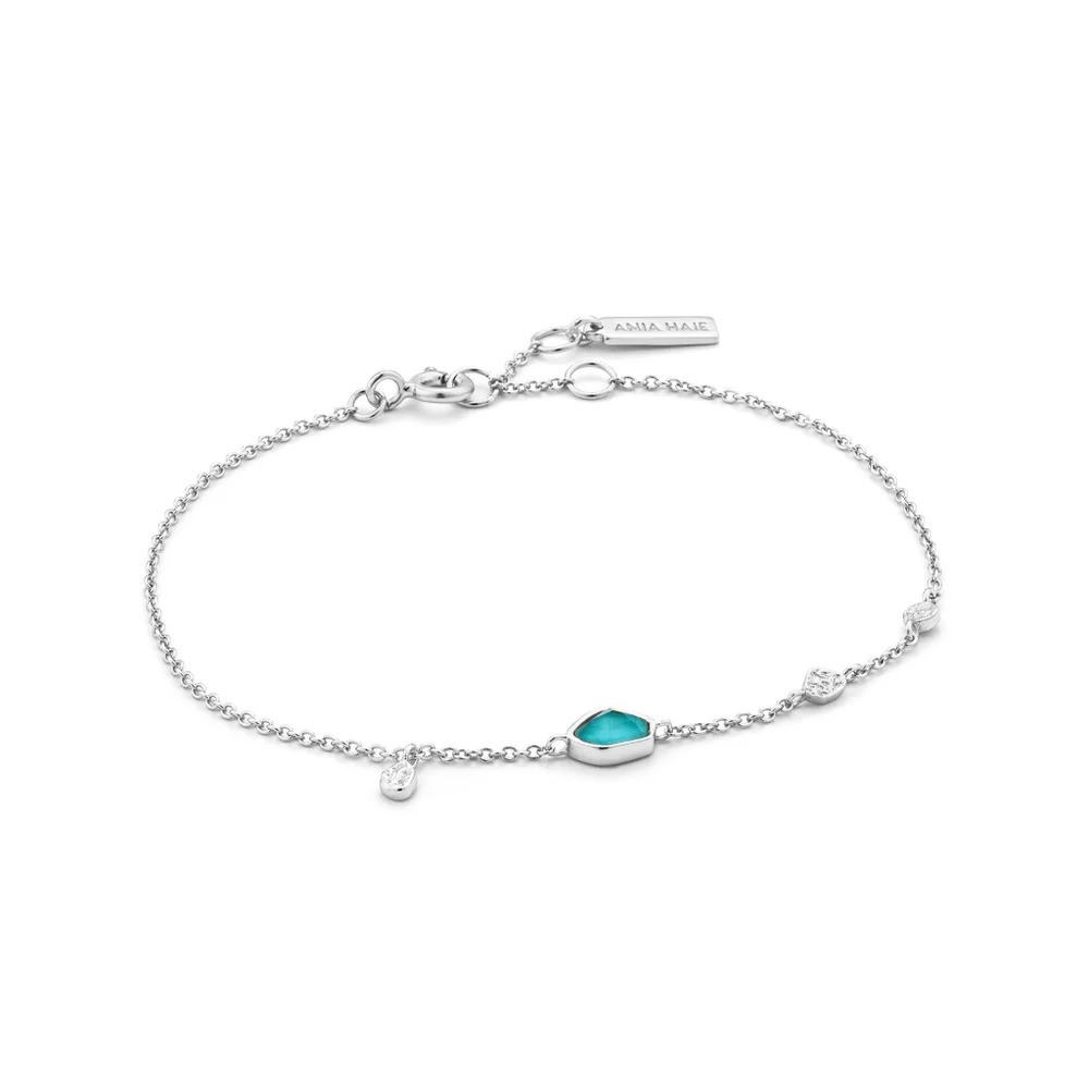 Sterling Silver Turquoise Discs Bracelet l ANIA HAIE