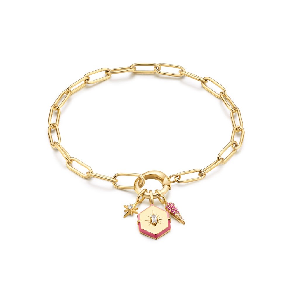 Pop Charms Rising Sun Charm Bracelet, Gold-plate l ANIA HAIE