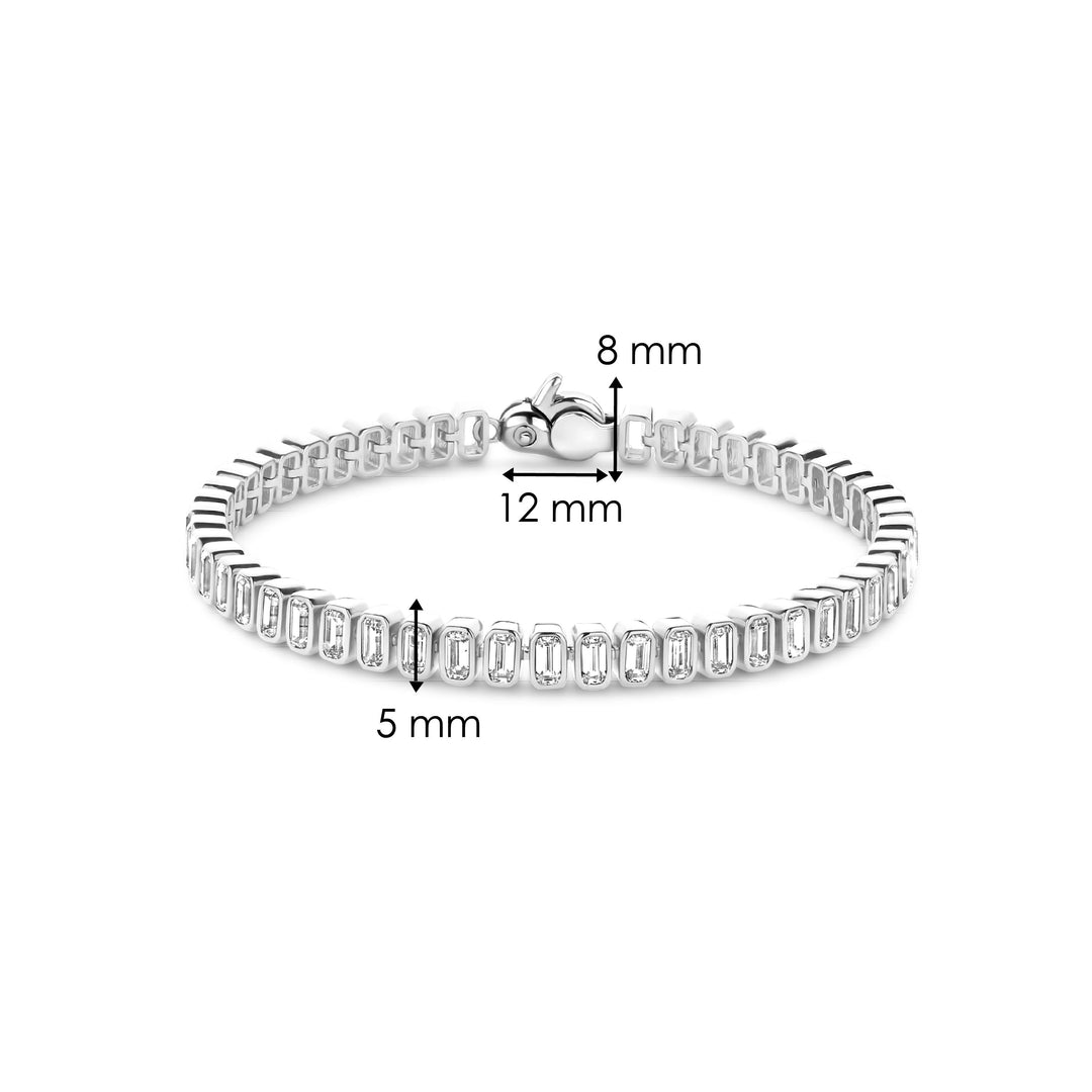 TI SENTO 23040ZI Sterling Silver Zirconia Bracelet l 7 inches