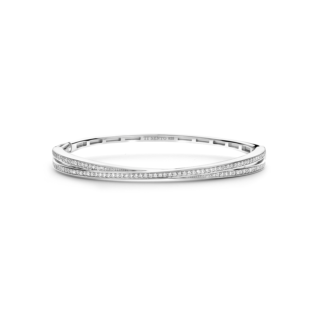 TI SENTO 23072ZI Sterling Silver Bangle Bracelet l 7 inches