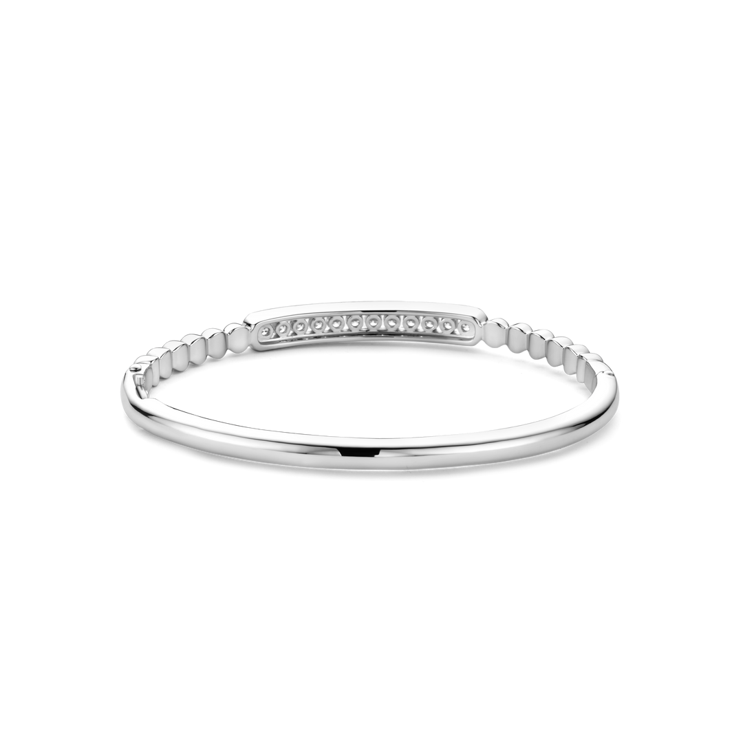 TI SENTO 23044ZI Sterling Silver Zirconia Bangle Bracelet l 7 inches