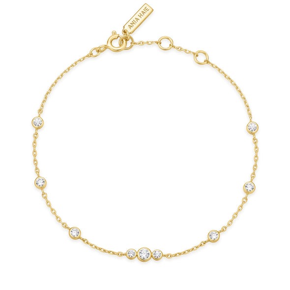ANIA HAIE Sparkling Bezel Cubic Zirconia Station Bracelet, Gold-plate