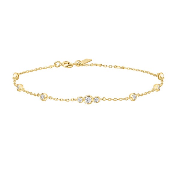 ANIA HAIE Sparkling Bezel Cubic Zirconia Station Bracelet, Gold-plate