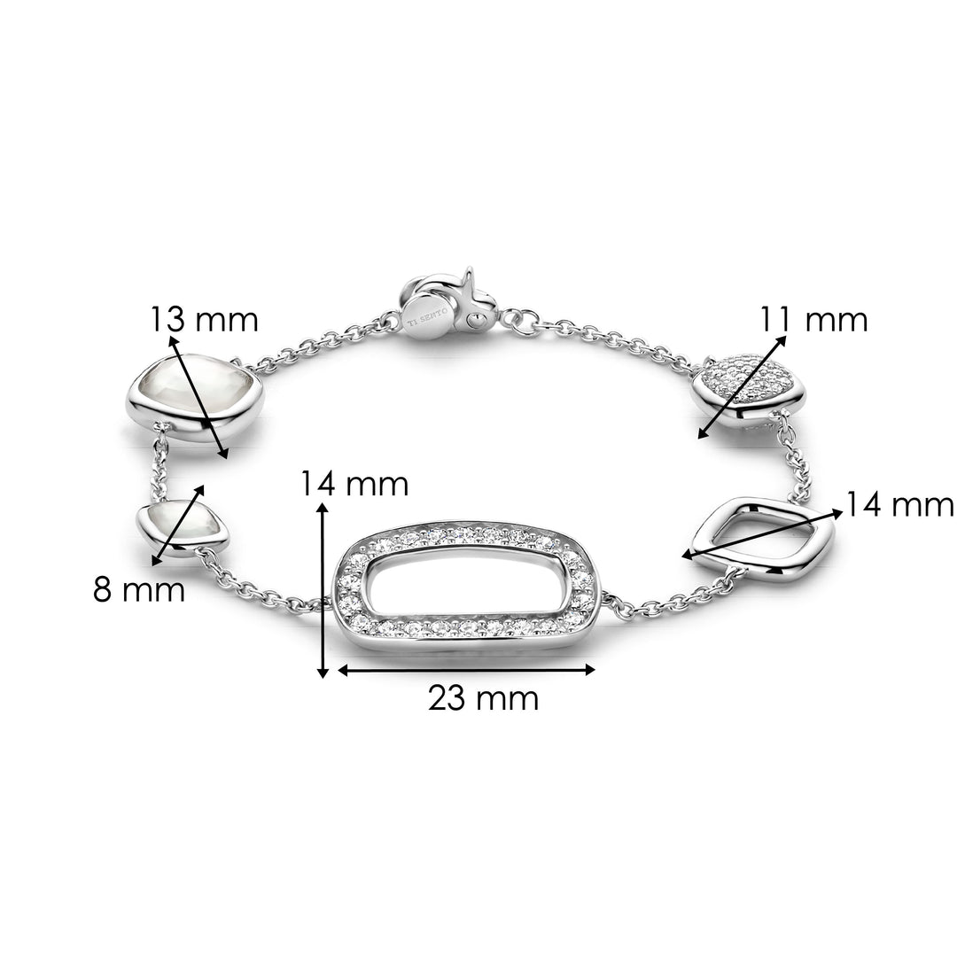 TI SENTO 23065ZI Sterling Silver Bracelet l 7 inches