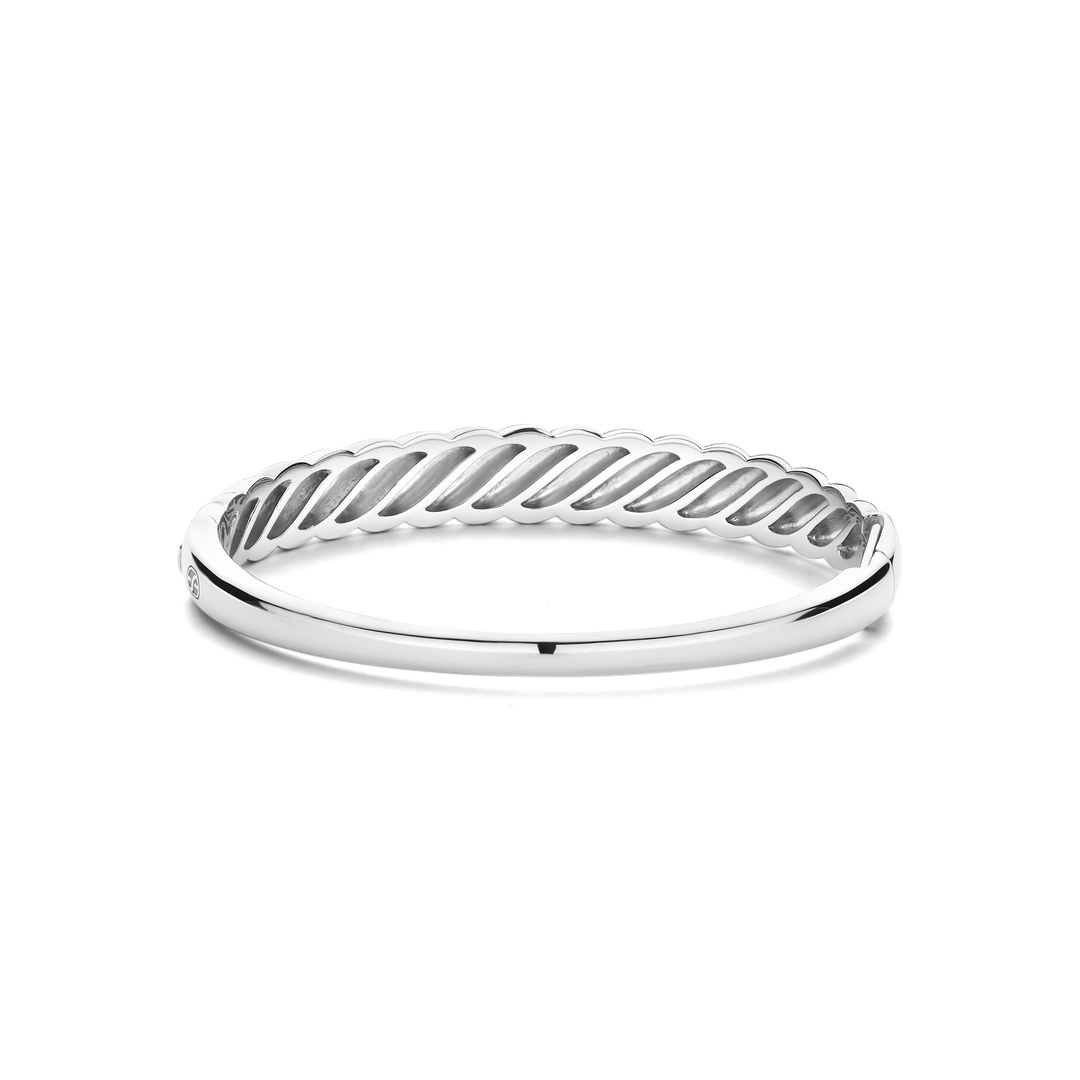 TI SENTO 23078SY Silver and Gold-plate Bangle Bracelet l 7/2 inches