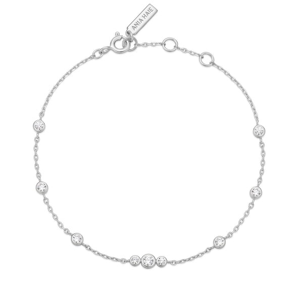 ANIA HAIE Sparkling Bezel Cubic Zirconia Station Bracelet, Sterling Silver