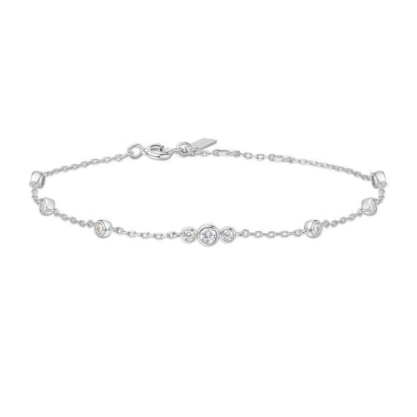 ANIA HAIE Sparkling Bezel Cubic Zirconia Station Bracelet, Sterling Silver