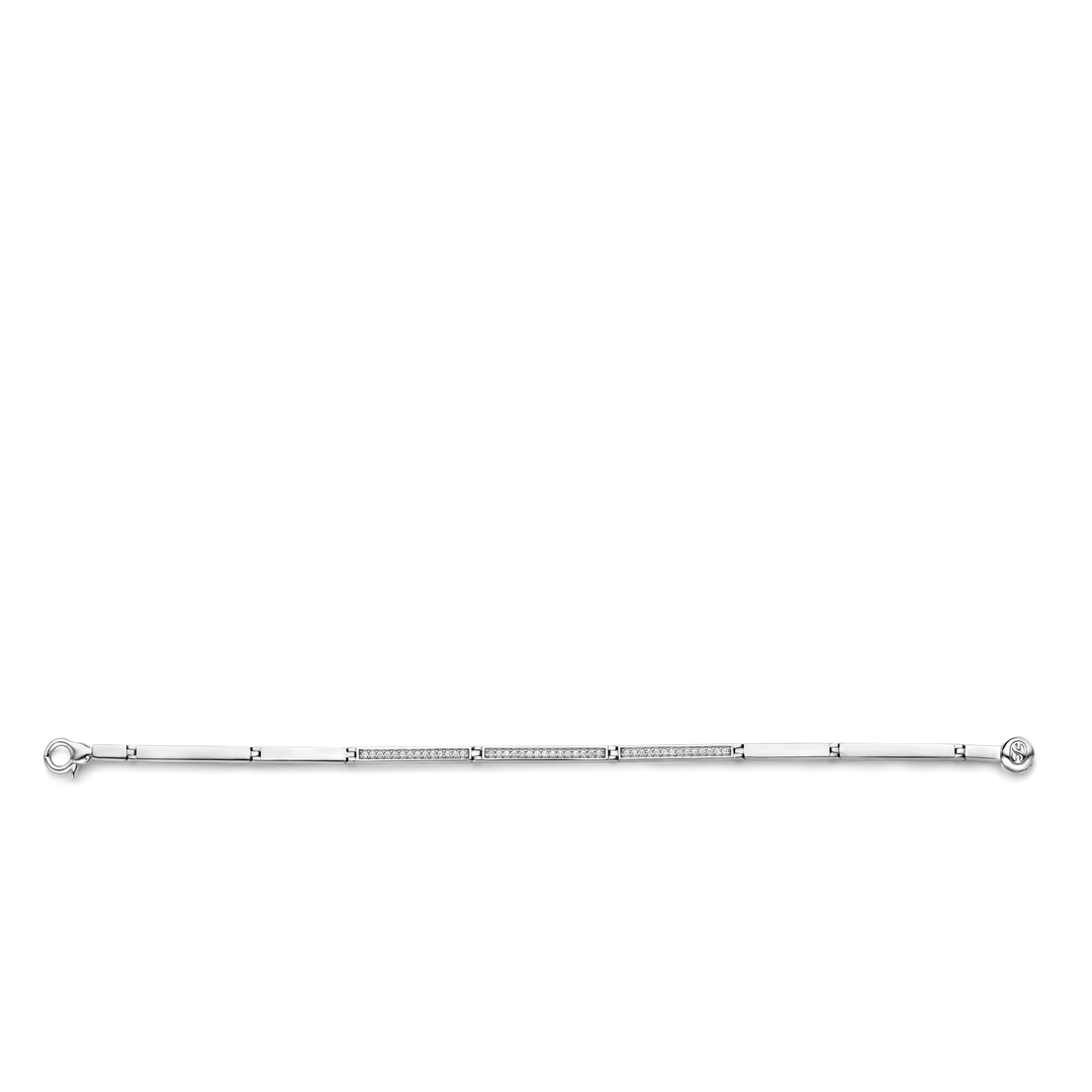 TI SENTO Sterling Silver with Zirconia Link Bangle Bracelet l 7 inches