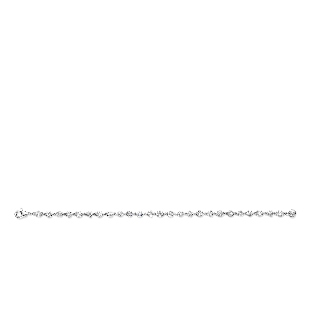 TI SENTO 23062ZI Sterling Silver Zirconium Line Bracelet l 7 1/2 inches