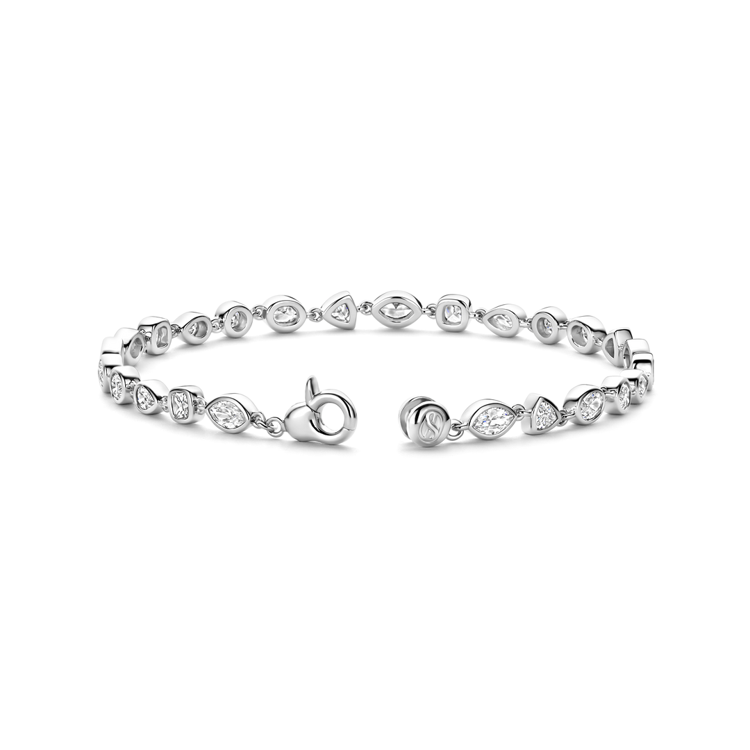 TI SENTO 23062ZI Sterling Silver Zirconium Line Bracelet l 7 1/2 inches