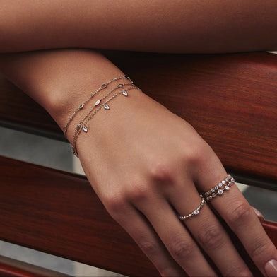 ANIA HAIE Sterling Silver Rhombus Station Bracelet l 7 1/4 inches