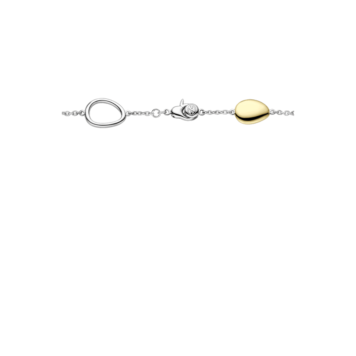TI SENTO 23083MW Sterling Silver, Gold-plate with Mother of Pearl and Zirconia Bracelet l 7 1/2 inches