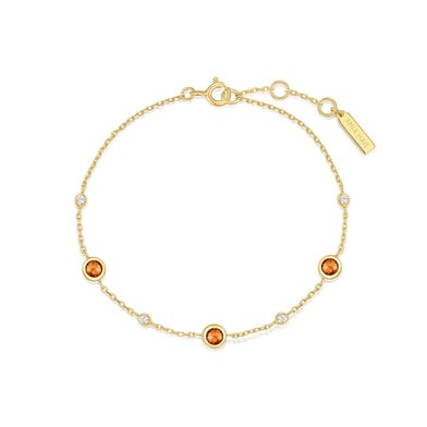 ANIA HAIE Sterling Silver, Gold-plate Nano Gem Station Bracelet l 7 1/4 inches